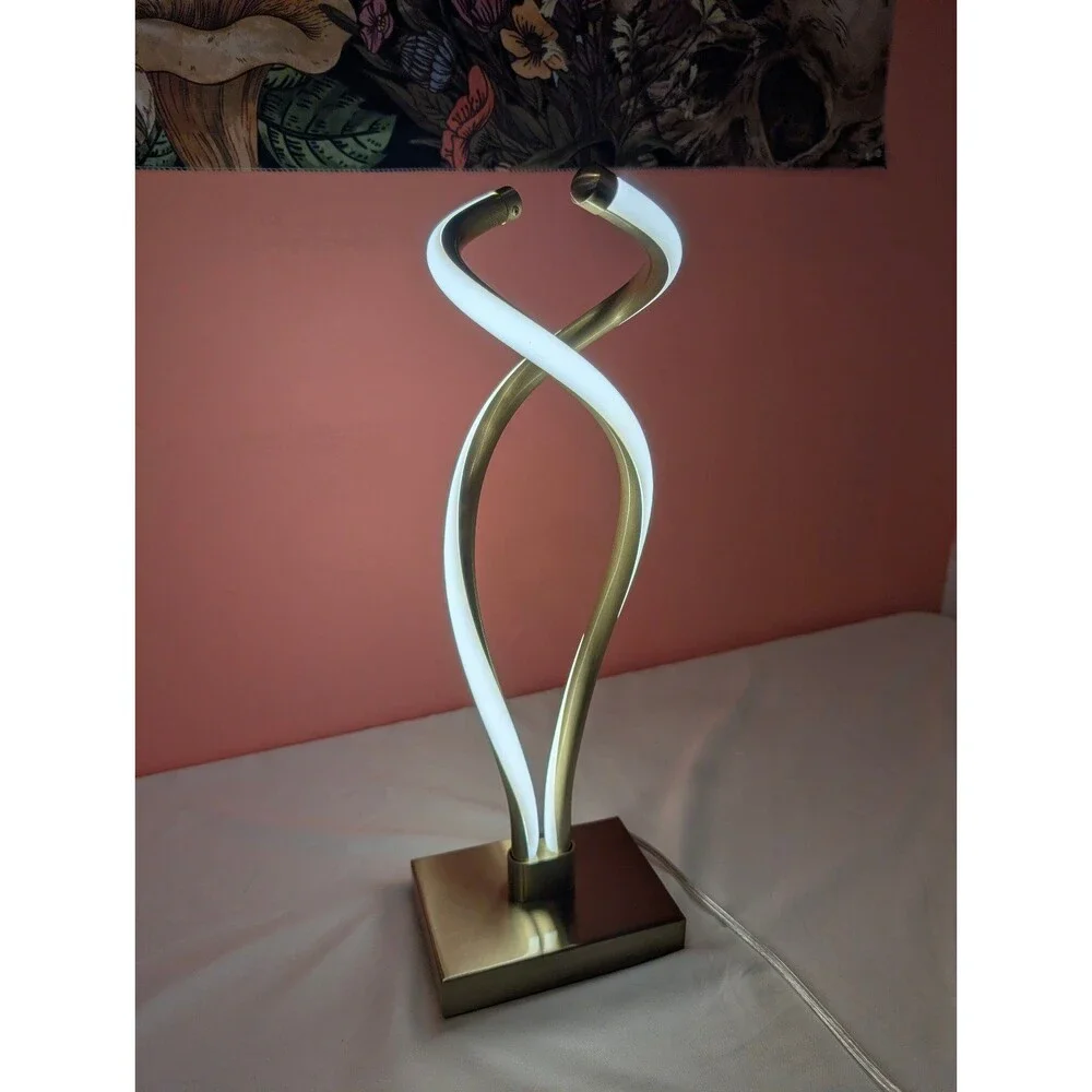 Modern Spiral Variable Light Table Lamp Gold Base 18 Inches Tall